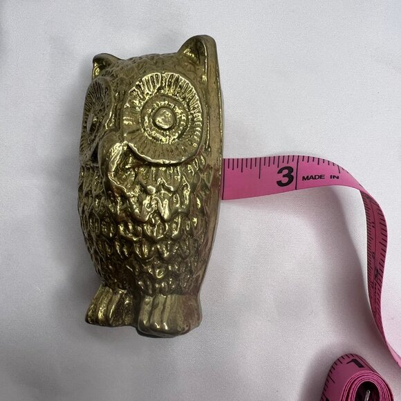 Vintage Brass Owl 4” Heavy (Still Has Vintage Walmart Sticker) - Picture 6 of 6